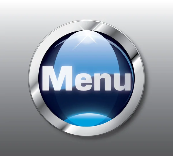 Vettore pulsante menu blu — Vettoriale Stock