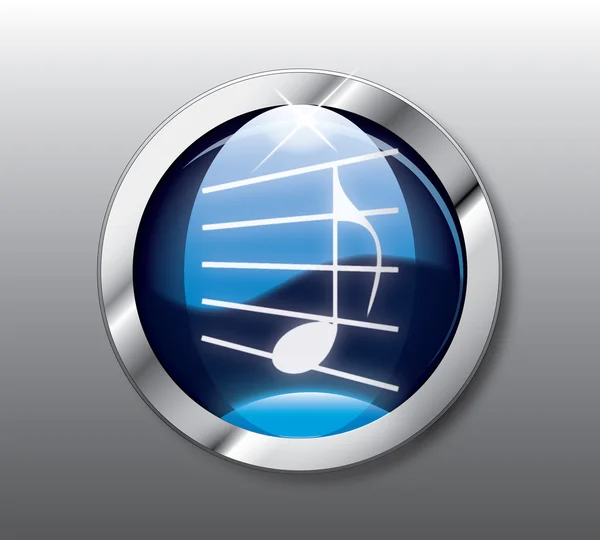 Vector botón de música azul — Vector de stock
