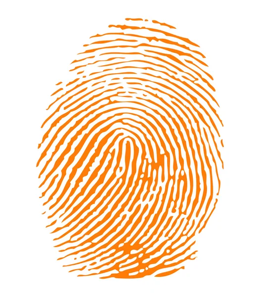 Orangefarbener Fingerabdruck — Stockvektor