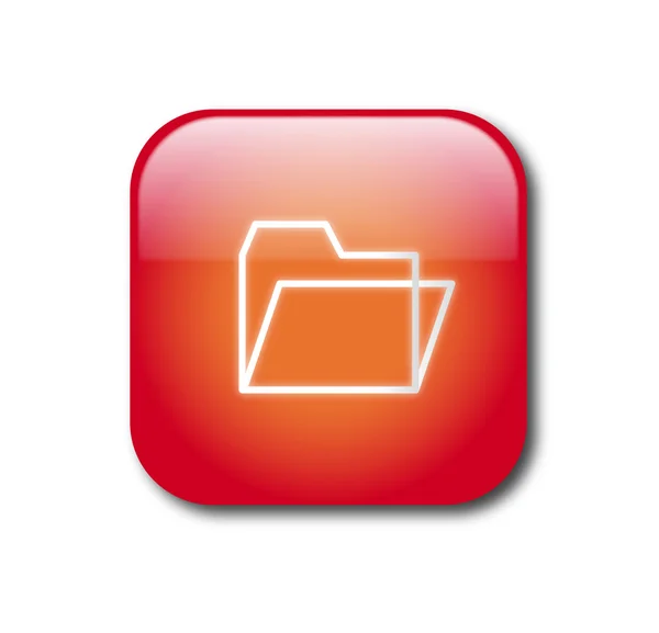 Red folder button vector — Stock Vector