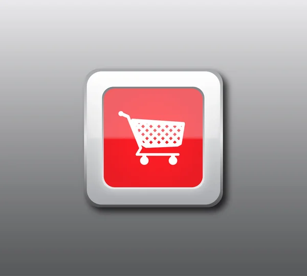Rojo vector botón de compras — Vector de stock