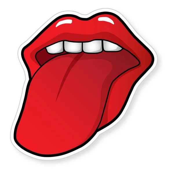 Open mouth with tongue — Stock Vector