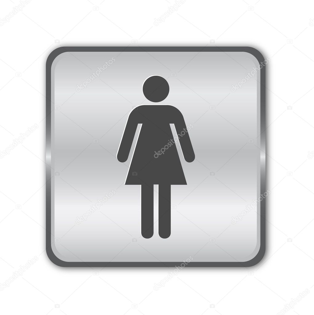 Chrome woman sign vector