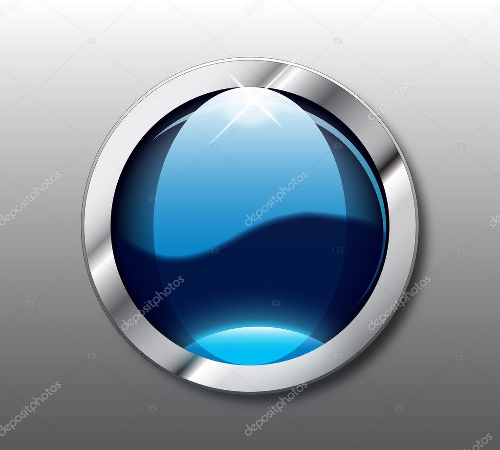 Blue web button vector