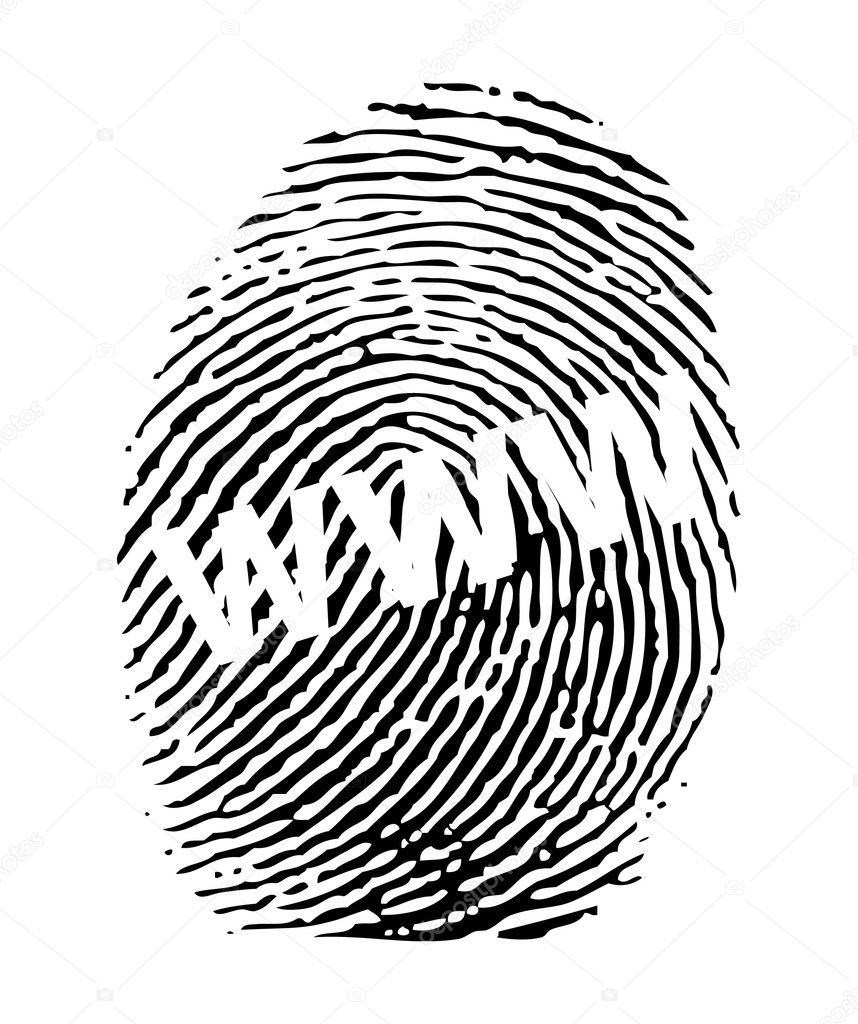 Black www finger print isolated on the white background vector