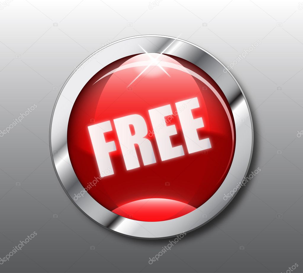 Red free button vector