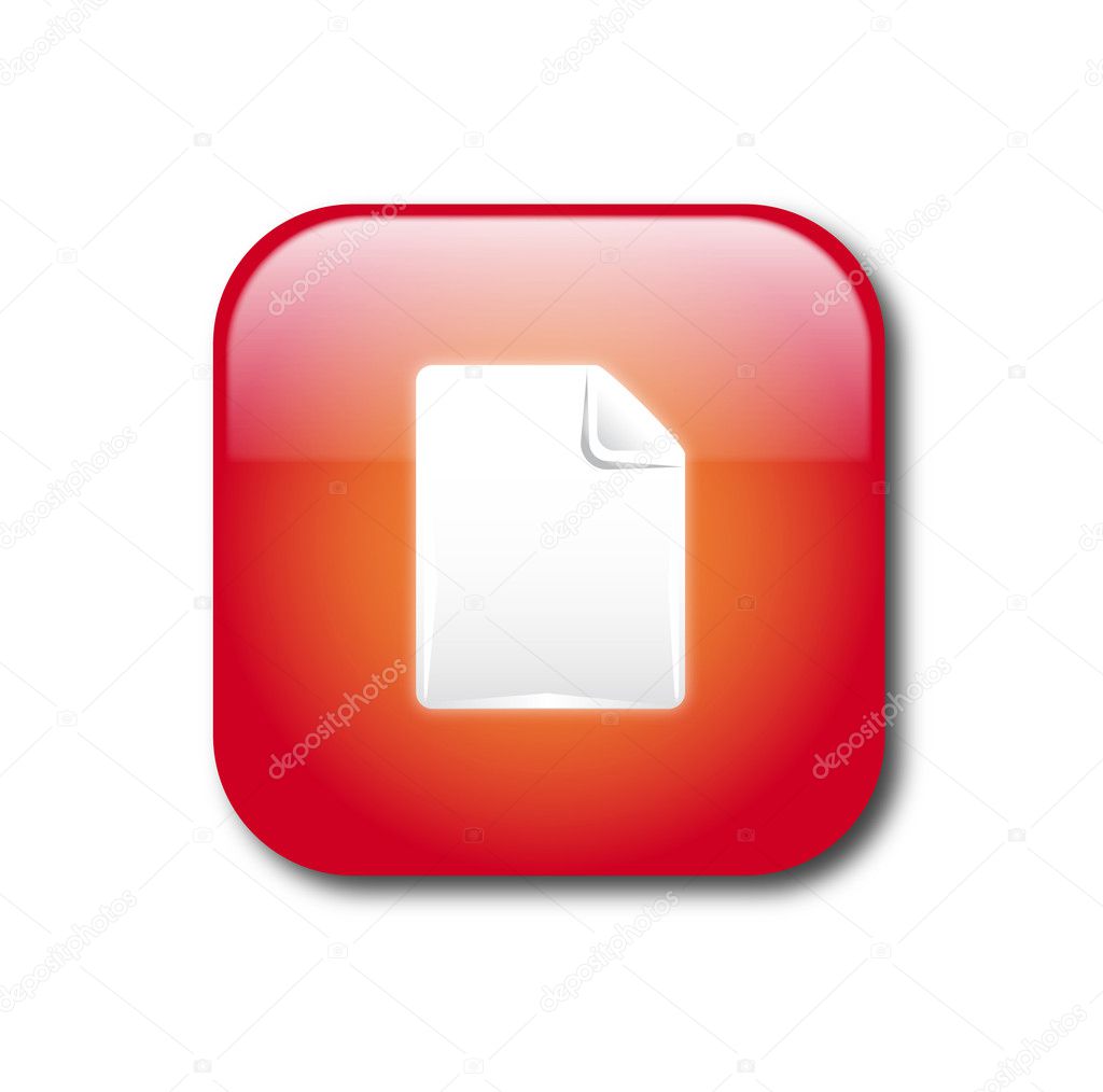 Red document button vector