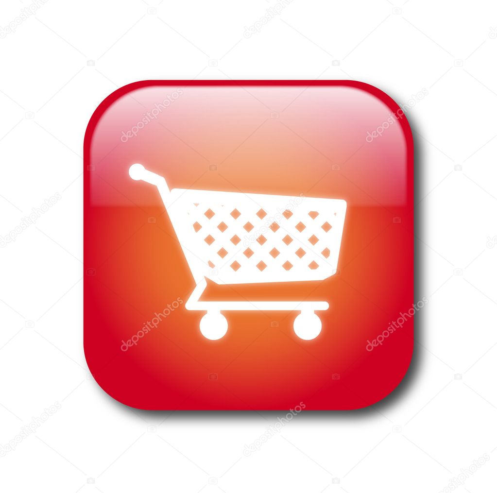 Red shopping button vector