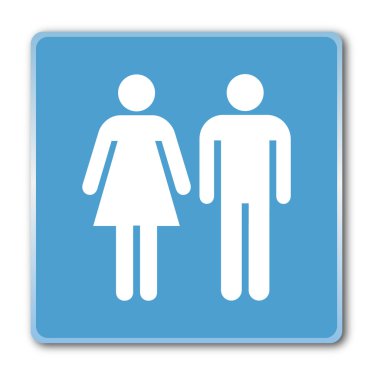 Blue male and female sign vector clipart