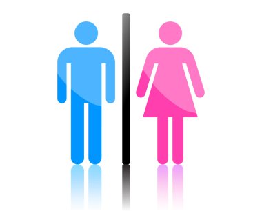 Colored male and female sign vector clipart