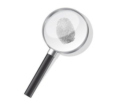 Detective magnifier with fingerpint vector