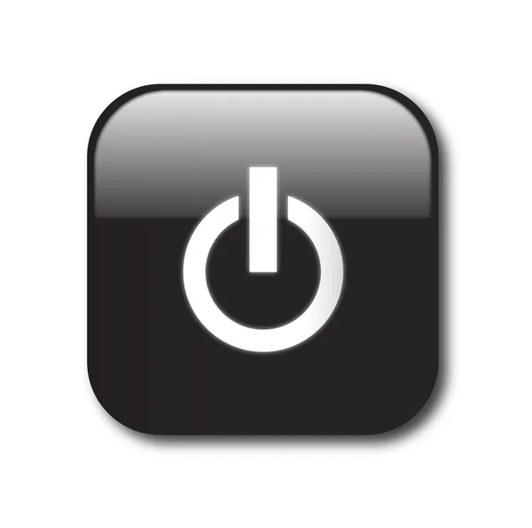 Botón de encendido negro — Vector de stock