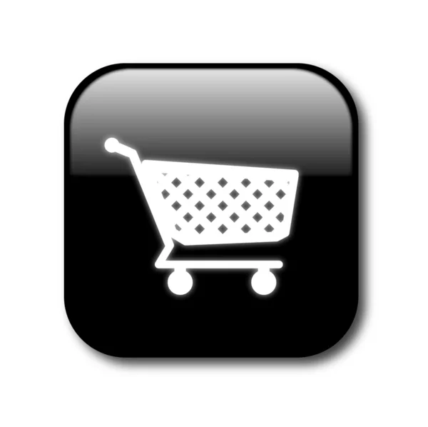 Vecteur bouton shopping noir — Image vectorielle