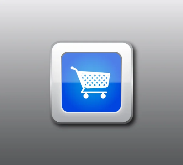 Mavi alışveriş düğme vektör — Stok Vektör
