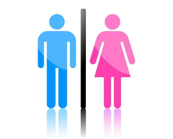 Vetor de sinais macho e fêmea colorido — Vetor de Stock