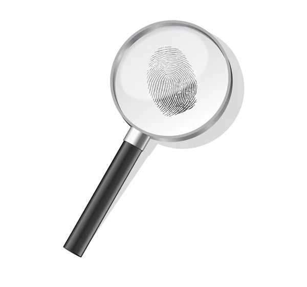 stock vector Detective magnifier with fingerpint vector