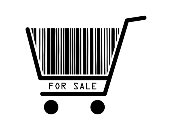 For sale barcode shopping basket vector — Stock Vector