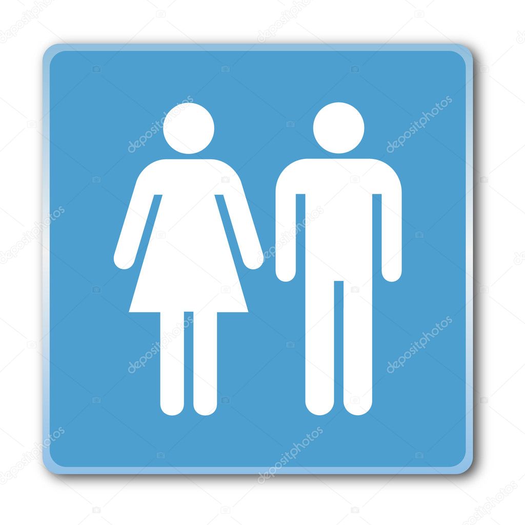 Blue male and female sign vector