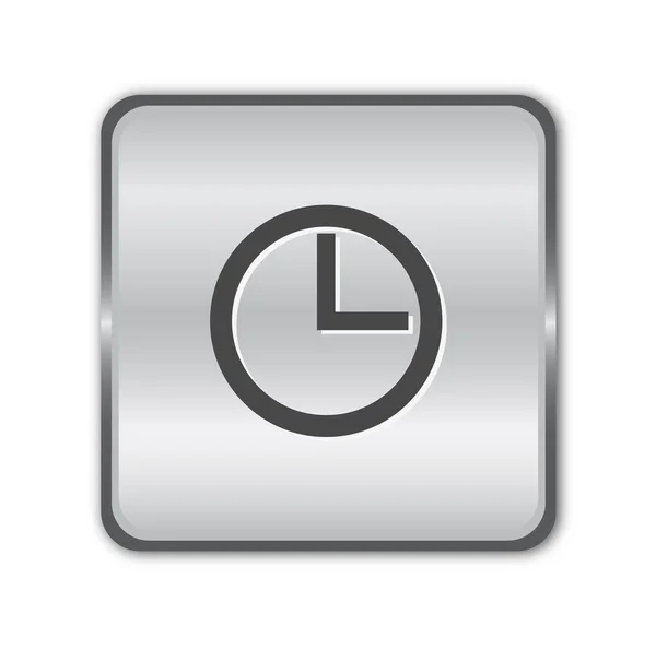 Chrome horloge bouton vecteur — Image vectorielle