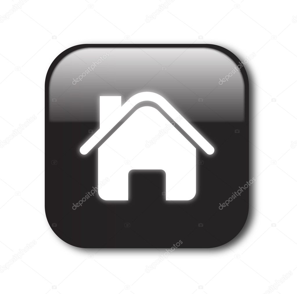 Black home button vector — Stock Vector © JoeArt #6259051