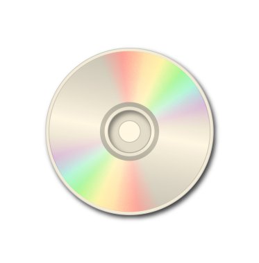 Golden DVD on white background clipart