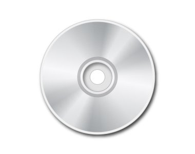 Silver DVD on white background clipart