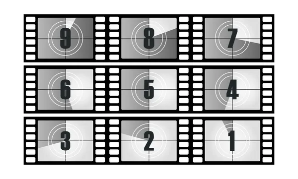 Film countdown vector — Stock Vector