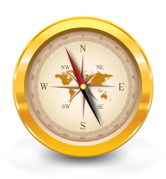 Golden compass-vektor — Stock vektor
