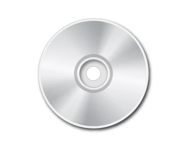 Silberne DVD auf weißem Hintergrund — Stockvektor