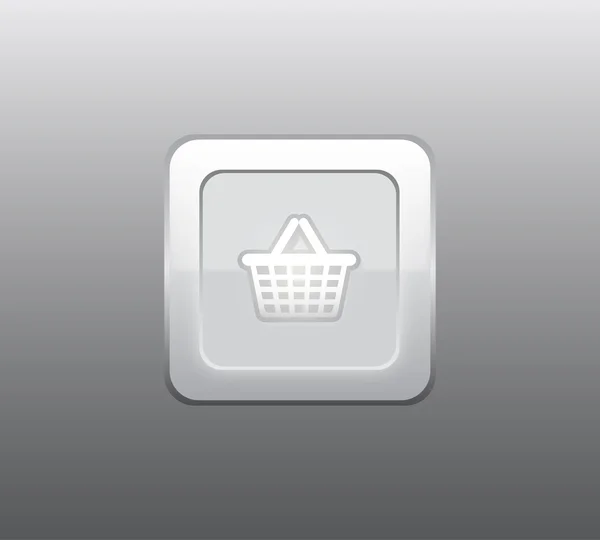Gray shopping button vector — Stock Vector