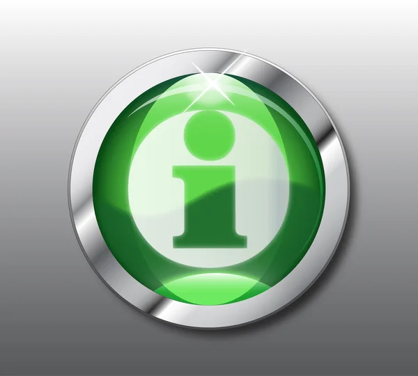 緑の情報ボタン ベクトル — ストックベクタ
