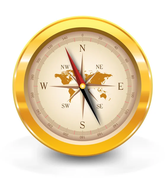 Golden compass-vektor Royaltyfria Stockvektorer