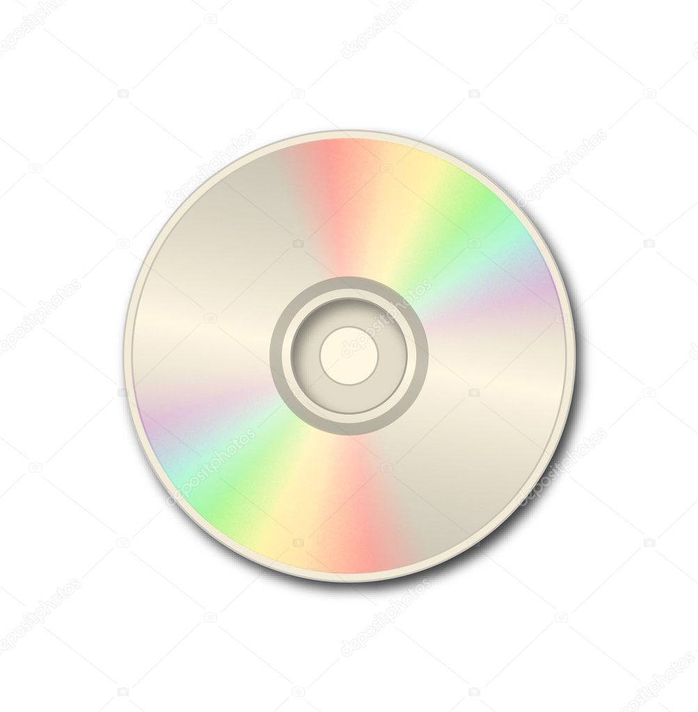 Golden DVD on white background
