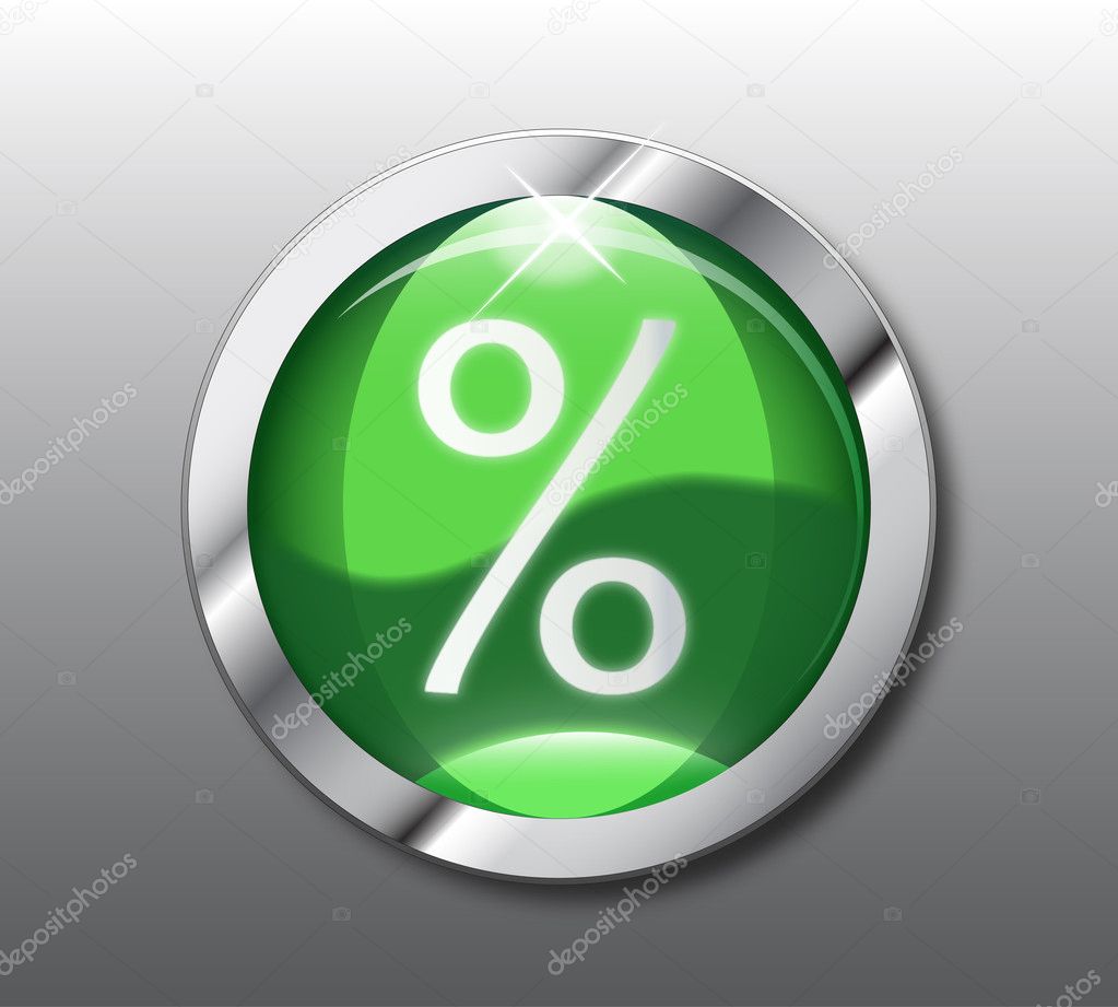 Green percent button vector