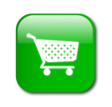 Green shopping button vector clipart