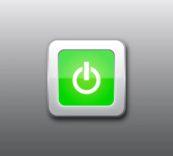 Groene stroom knop vector — Stockvector