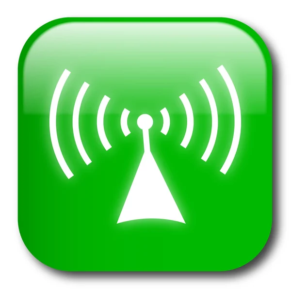 Pulsante vettoriale wireless verde — Vettoriale Stock