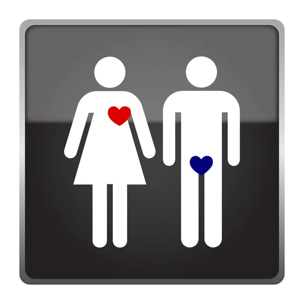 Amour mâle et femelle signe vecteur — Image vectorielle