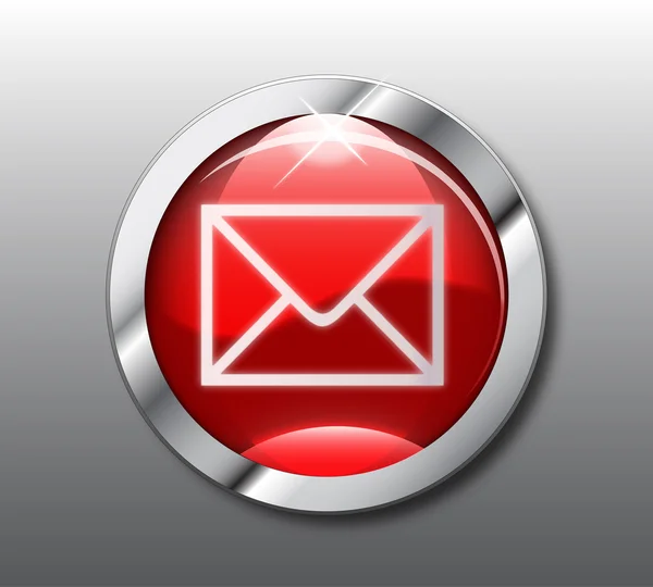 Botón de correo rojo —  Fotos de Stock