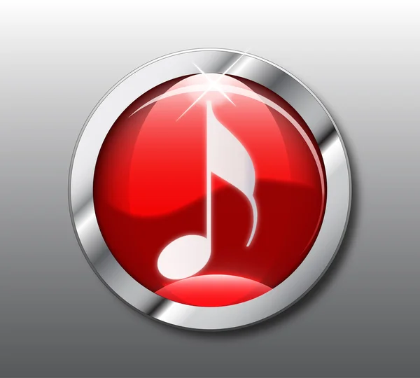 Botão de música vermelha — Fotografia de Stock