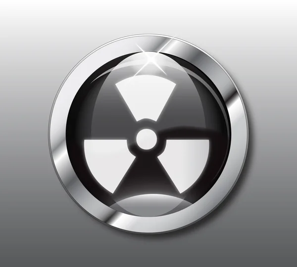 Black radiation button — Zdjęcie stockowe
