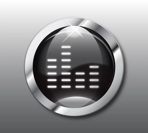 Black equalizer button — Stok fotoğraf