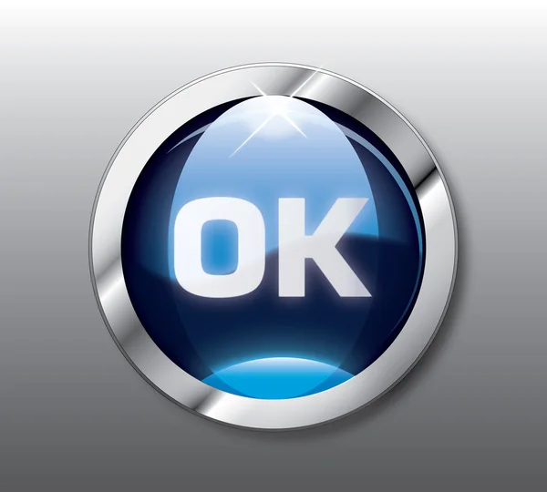 Botón azul OK —  Fotos de Stock
