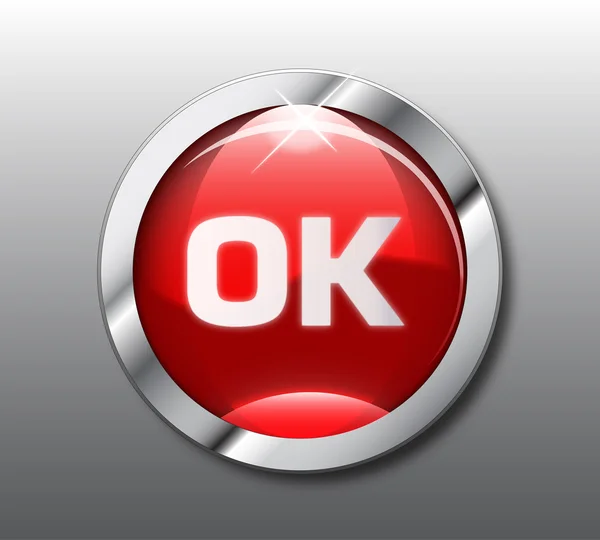 Botão vermelho OK — Fotografia de Stock
