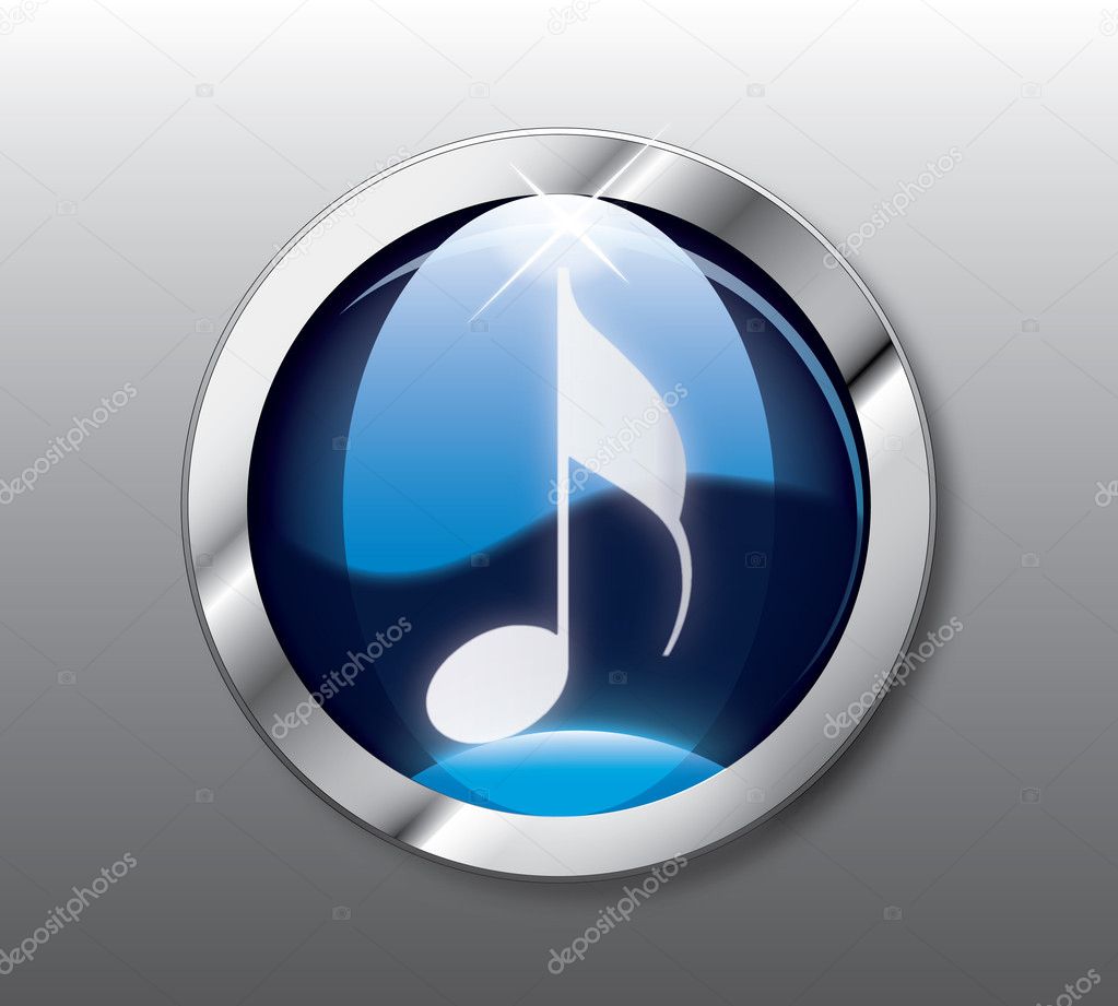 Blue music button