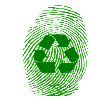 Green recycle fingerprint clipart