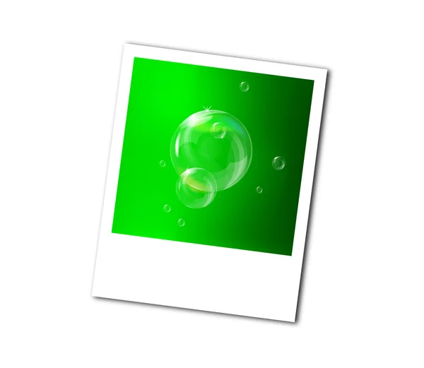 Transparent bubblor bild på polaroid — Stockfoto