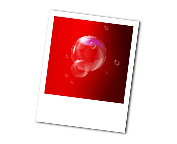 Image de bulles transparentes sur polaroid — Photo