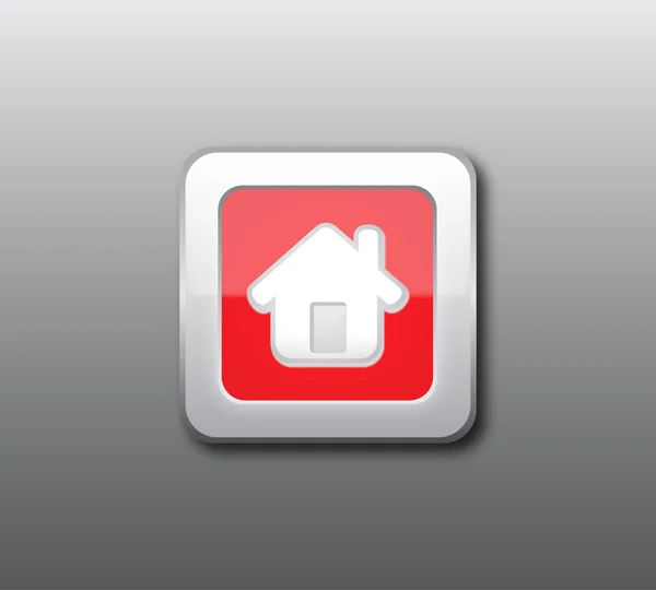 赤い家ボタン — ストック写真