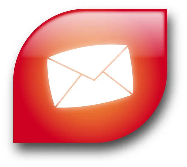 Κόκκινο ταχυδρομείο κουμπί — Φωτογραφία Αρχείου